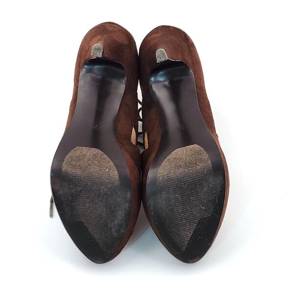 “GUESS” Brown Suede Lace-Up Platform Heels – 4 ½ Inch – Size 7 ½ M - Picture 8 of 8
